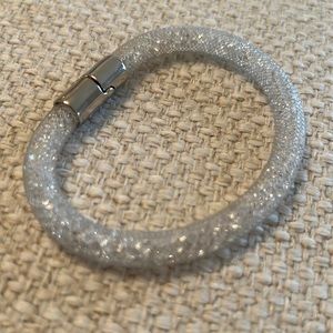 Silver Swarovski Stardust bracelet. Magnetic clasp.